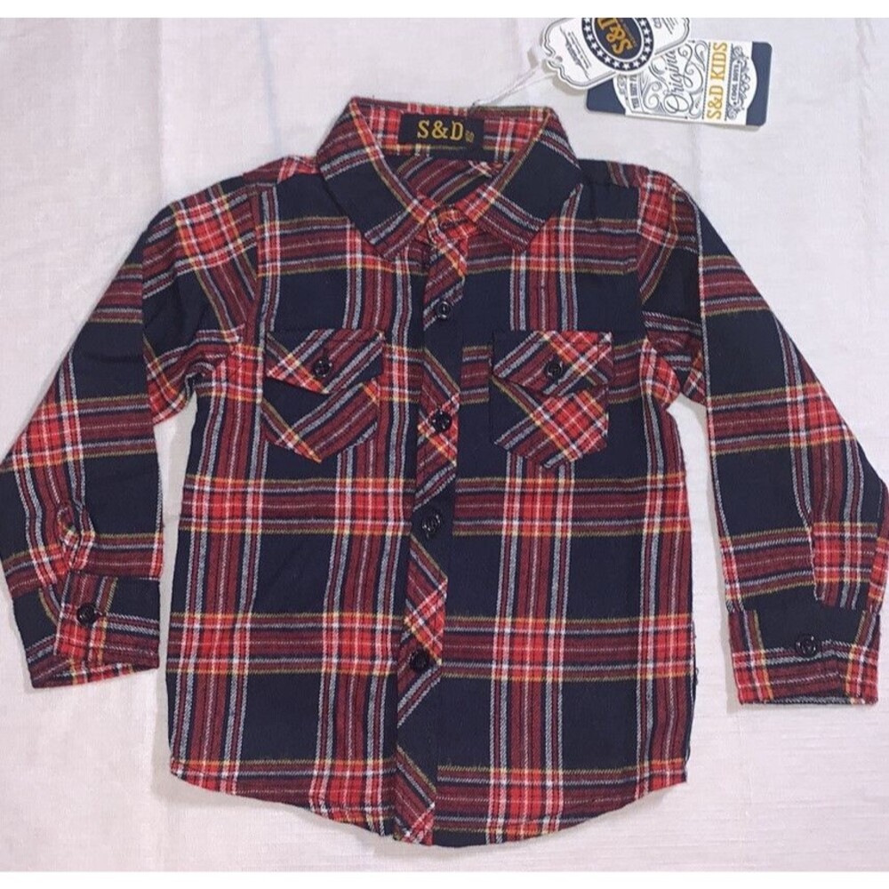 Shirt Plaid cotton boy’s 18-24 months 92 cm buttons classic original denim kids
